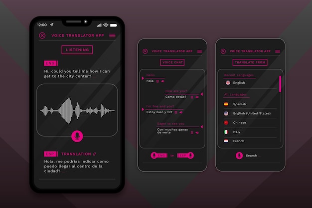 Bezpłatny wektor aplikacja do tłumaczenia głosu