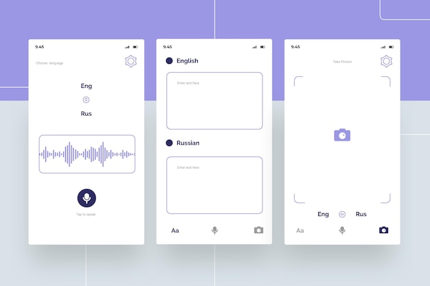 Bezpłatny wektor aplikacja do tłumaczenia głosu