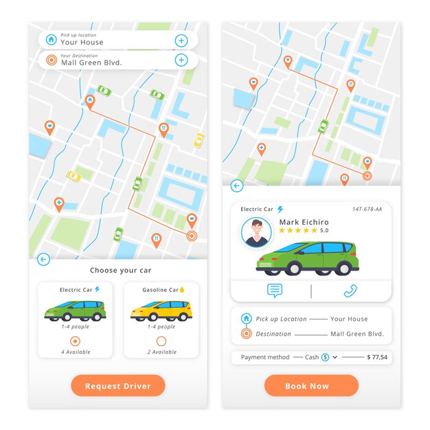 Aplikacja mobilna z aplikacją zamawiania taksówek
