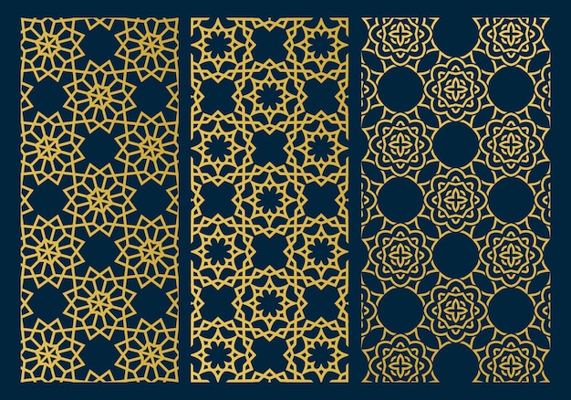 Arabski luksusowy szablon projektu tła w złotym kolorze z koncepcją sztuki w kształcie gwiazdy lub kwiatowym
