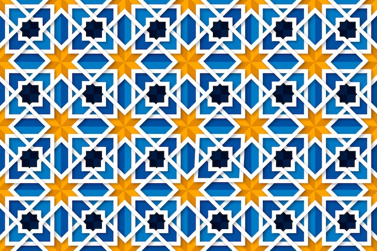 Bezpłatny plik Wektor arabski tło ozdobne w stylu papieru