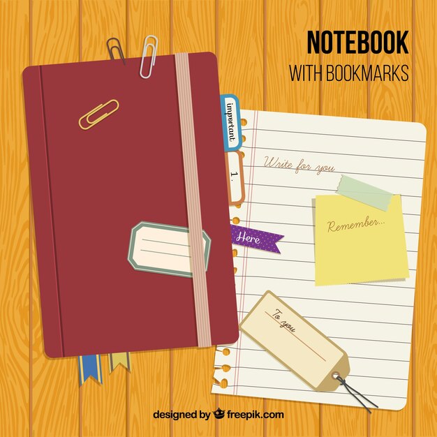 Archiwalne notebooka z akcesoriami
