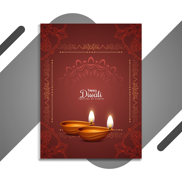 Artystyczna Broszura Festiwalu Happy Diwali Elegancki Design