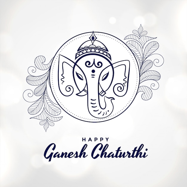Bezpłatny wektor artystyczna szczęśliwa karta festiwalu ganesh chaturthi