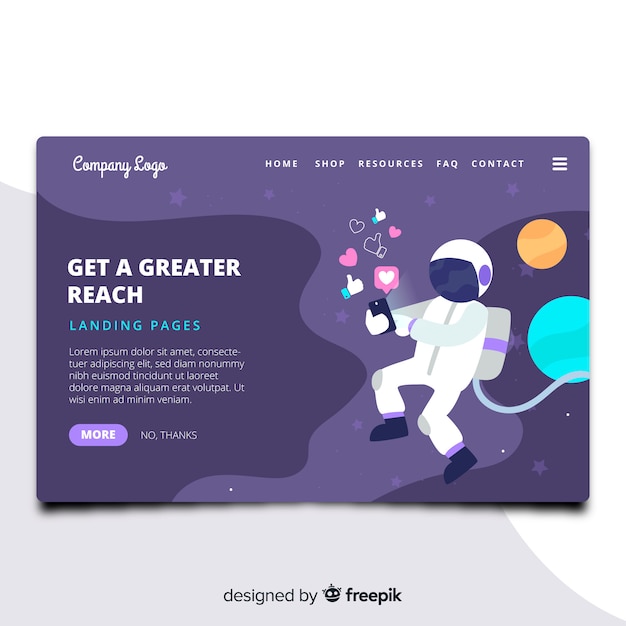 Astronaut Landing Page