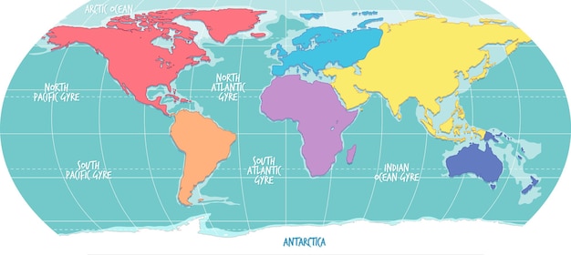 Bezpłatny wektor atlas świata w kolorze