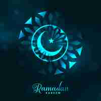 Bezpłatny wektor atrakcyjne ramadan kareem świecące tło księżyca