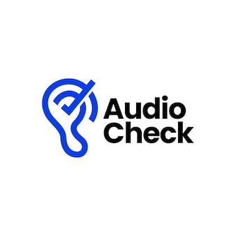 Audio sprawdź ucho audio logo wektor ikona ilustracja