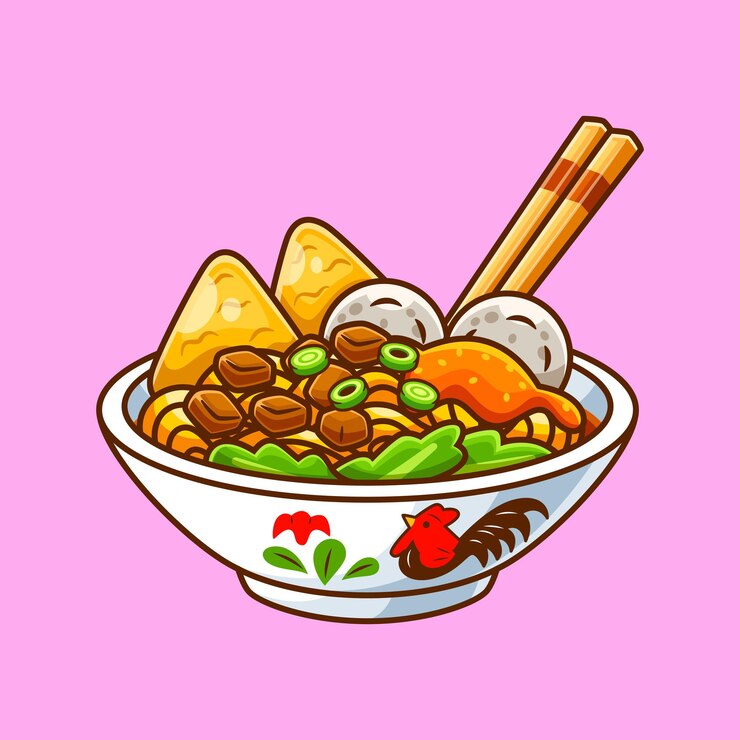 Bezpłatny plik Wektor ayam food cartoon vector icon ilustracja icon obiekt żywnościowy izolowany płaski wektor mie