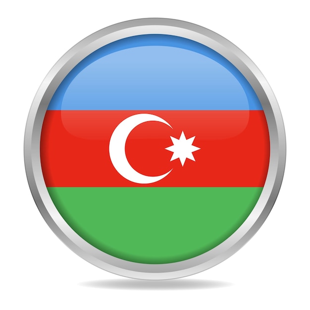 Bezpłatny wektor azerbejdżan flaga gradientu koło przycisku