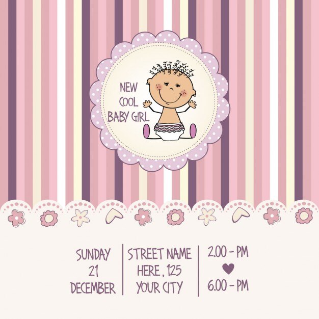 Baby Girl Shower Card