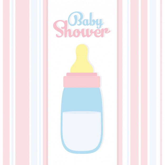 Bezpłatny wektor baby shower. akcesoria do mleka dla niemowląt