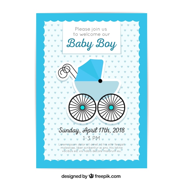 Baby Shower Zaproszenia W Stylu Płaski