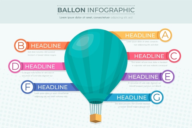 Bezpłatny wektor balon infografiki