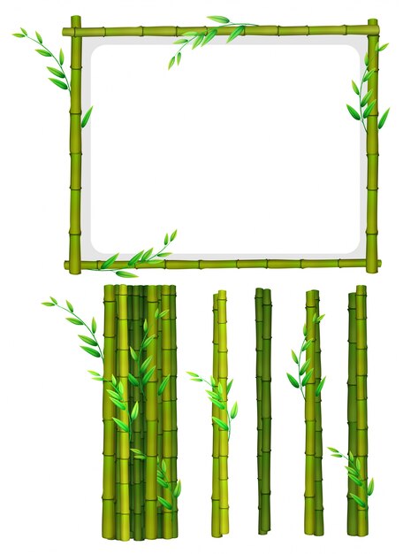 Bambusowa ramka i bambusowe kije