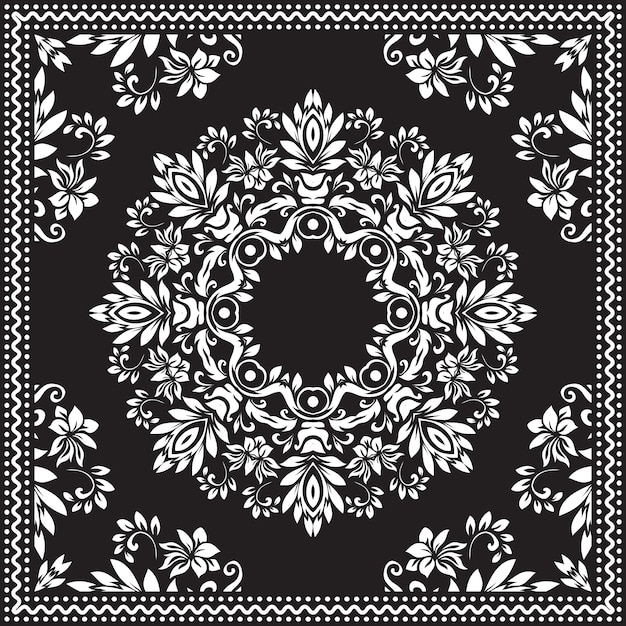 Bandana Clipart czarno-biały.