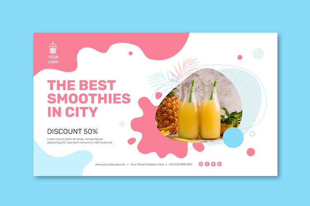 Bezpłatny wektor baner barowy smoothies