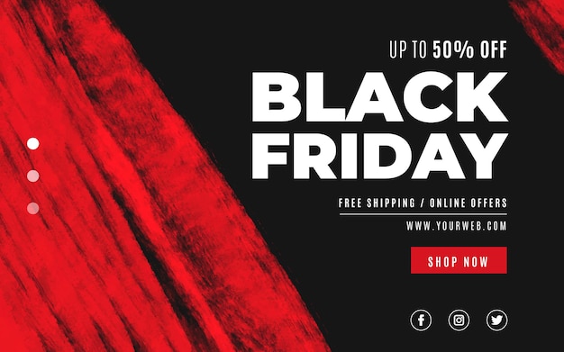 Bezpłatny wektor baner black friday z plamami