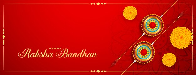 Baner Festiwalu Raksha Bandhan Z Kwiatem Rakhi I Nagietka