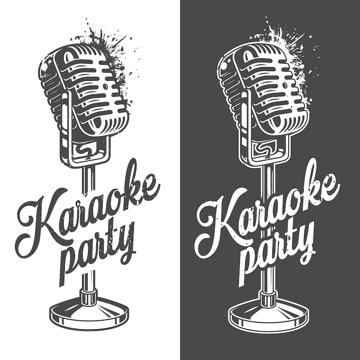 Bezpłatny plik Wektor baner karaoke z efektem grunge