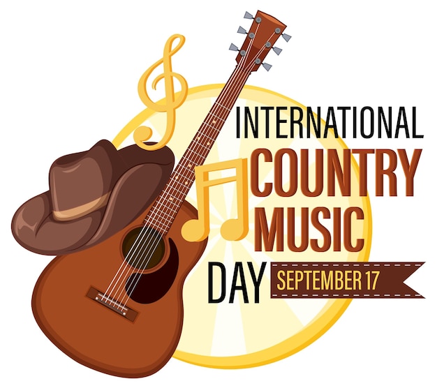 Bezpłatny wektor baner międzynarodowego dnia muzyki country