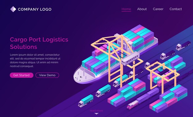 Baner rozwiązań logistycznych portu cargo