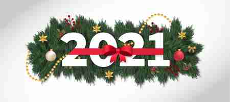 Bezpłatny wektor baner świąteczny 2021