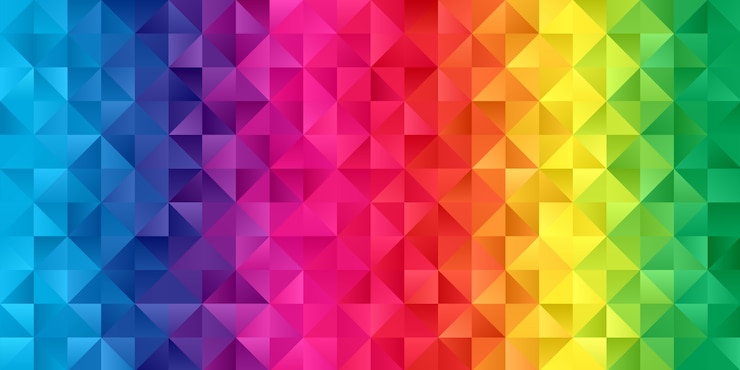 Bezpłatny plik Wektor baner z tęczowym wzorem low poly