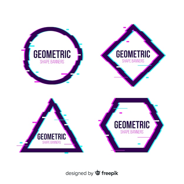 Banery O Geometrycznych Kształtach Glitch