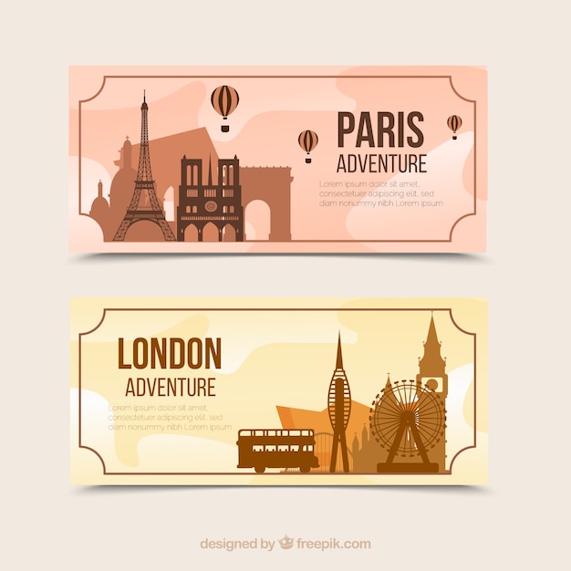 Banery Płaskie Paryż I Londyn