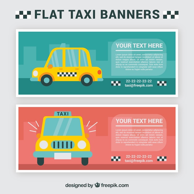 Banery Taxi, W Stylu Cartoon