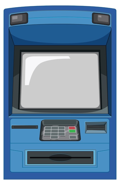 Bezpłatny wektor bankomat na białym tle