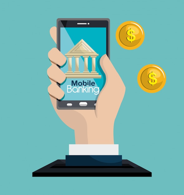 Bezpłatny wektor bankowość mobilna