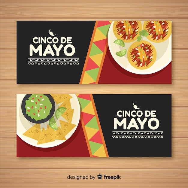 Bezpłatny wektor banner cinco de mayo