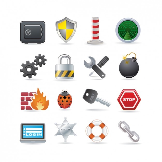 Bezpieczeństwo Icon Set