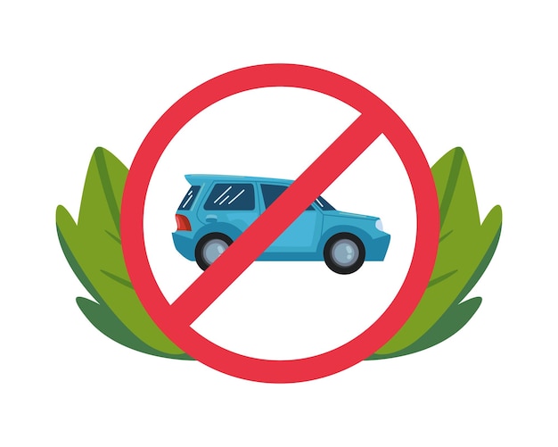 Bezpłatny wektor bezpłatny dzień ekologia izolowana ikona samochodu