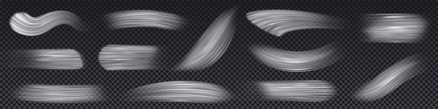 Bezpłatny wektor biała farba pędzla obrys wektor plama atrament tekstura realistyczna linia pociągnięcia pędzla na białym tle grunge z prostą krawędzią do materiału artystycznego na przezroczystym tle 3d rysować podświetl element graficzny