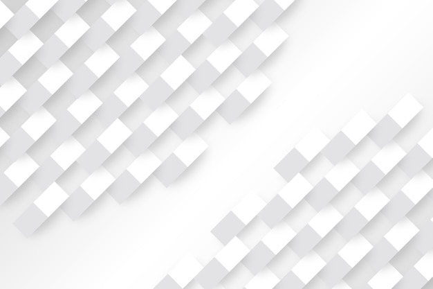 Białe geometryczne kształty w stylu 3d papieru