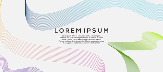 Białe tło z falistymi kolorowymi liniami gradientu