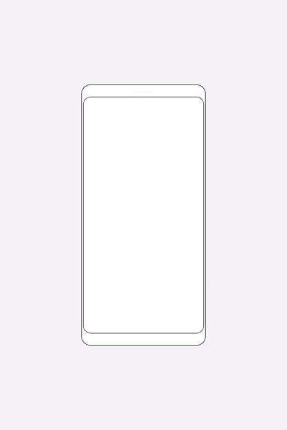 Bezpłatny wektor biały kontur smartfona, ilustracja wektorowa urządzenia cyfrowego
