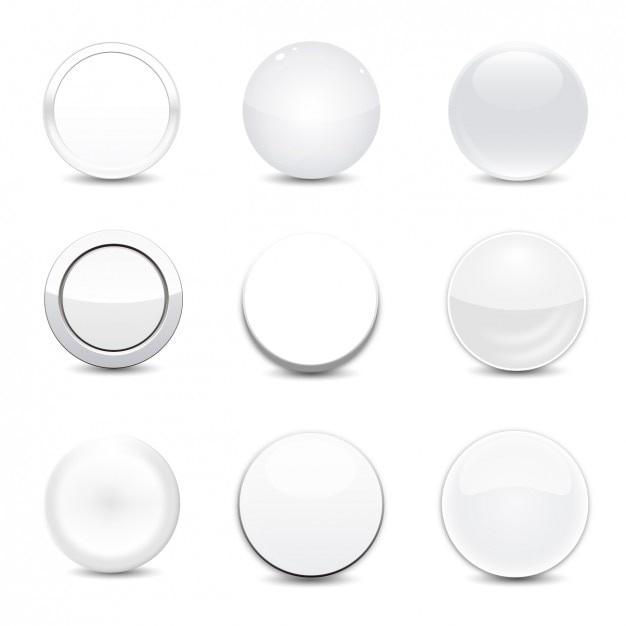 Biały okrągły przycisk set