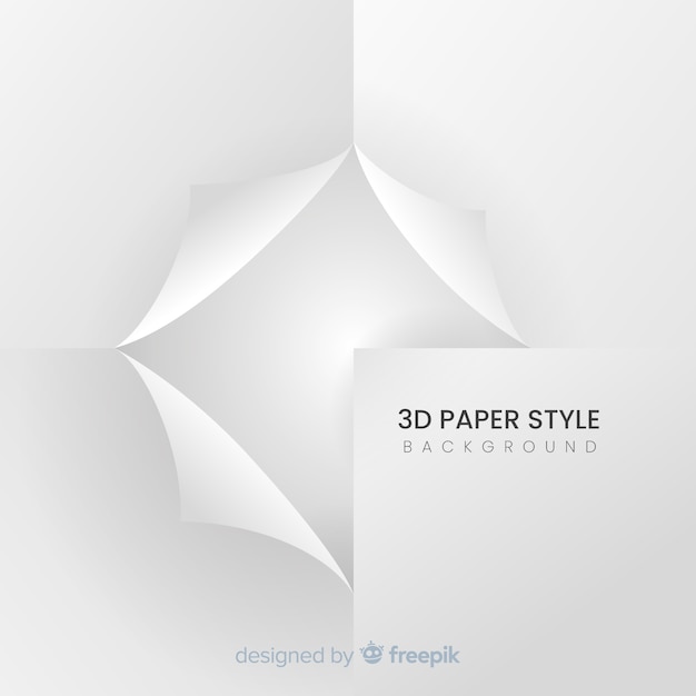 Biały papier 3d styl tło