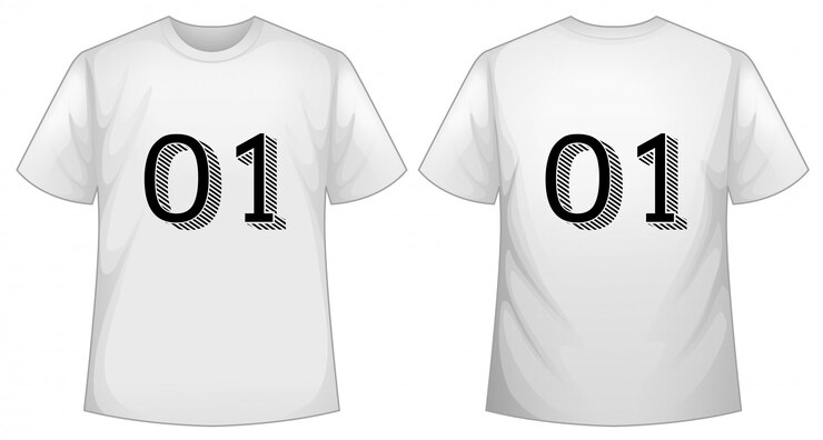 Bezpłatny plik Wektor biały t-shirt z przodu iz tyłu