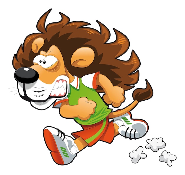 Bezpłatny wektor biegacz lew