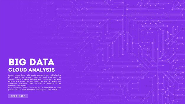 Big Data cloud computing Wizualizacja Blockchain Abstrakcyjny wzór płytki obwodu drukowanego
