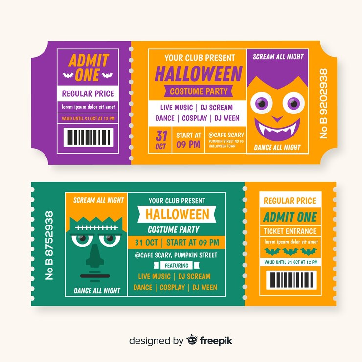 Bezpłatny plik Wektor bilety na halloween