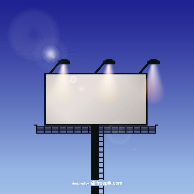 Billboard z reflektorami i niebo