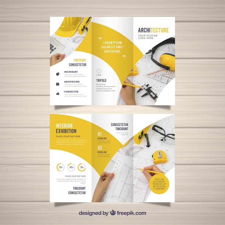 Bezpłatny plik Wektor biznes trifold w abstrakcyjnym stylu