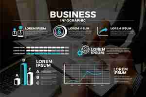 Bezpłatny wektor biznesowa infographic z fotografią