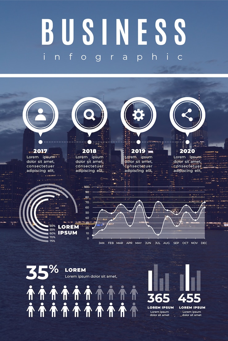 Bezpłatny plik Wektor biznesowa infographic z fotografią